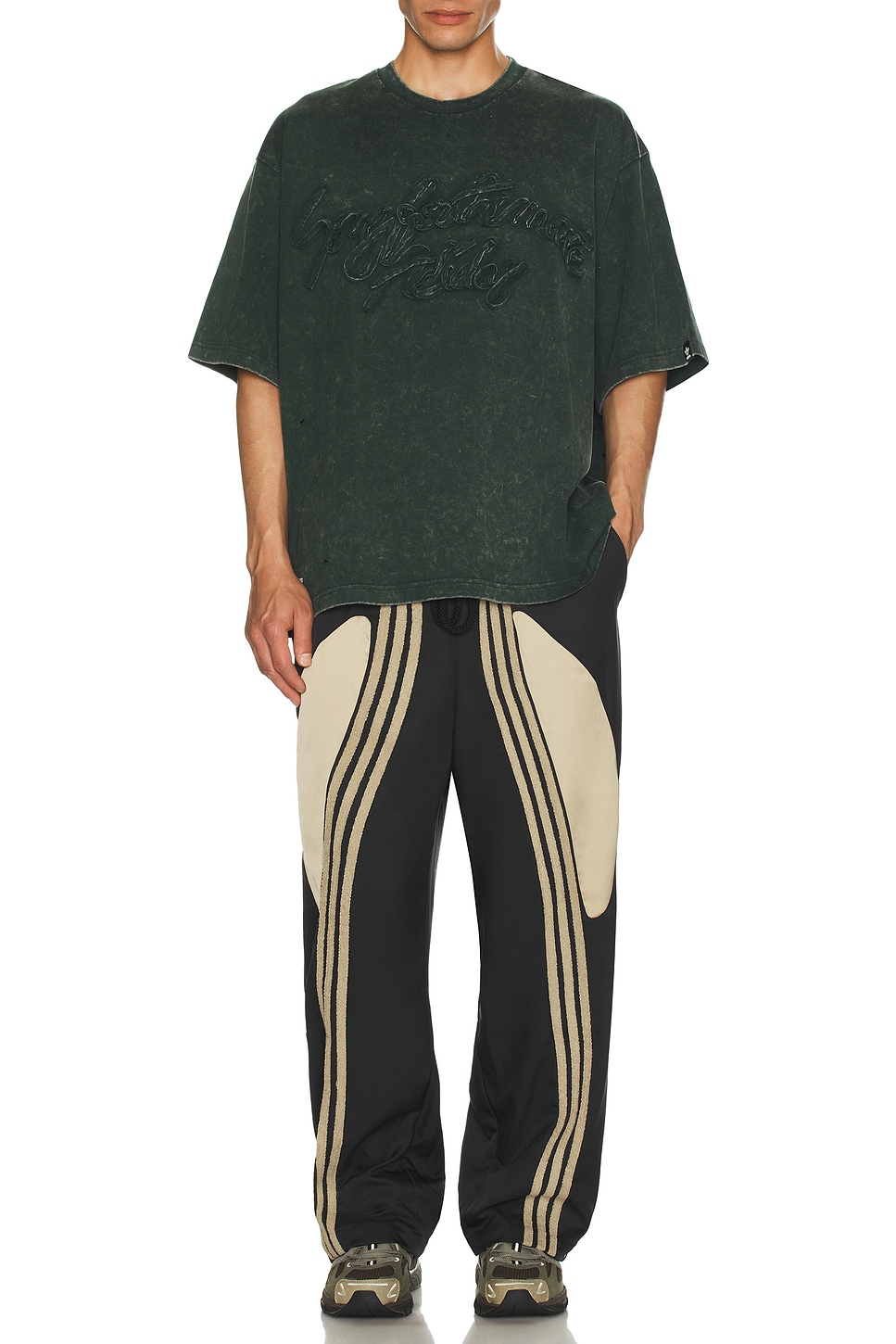 Image 1 of adidas by Song for the Mute Wash Tee in Shadow Green