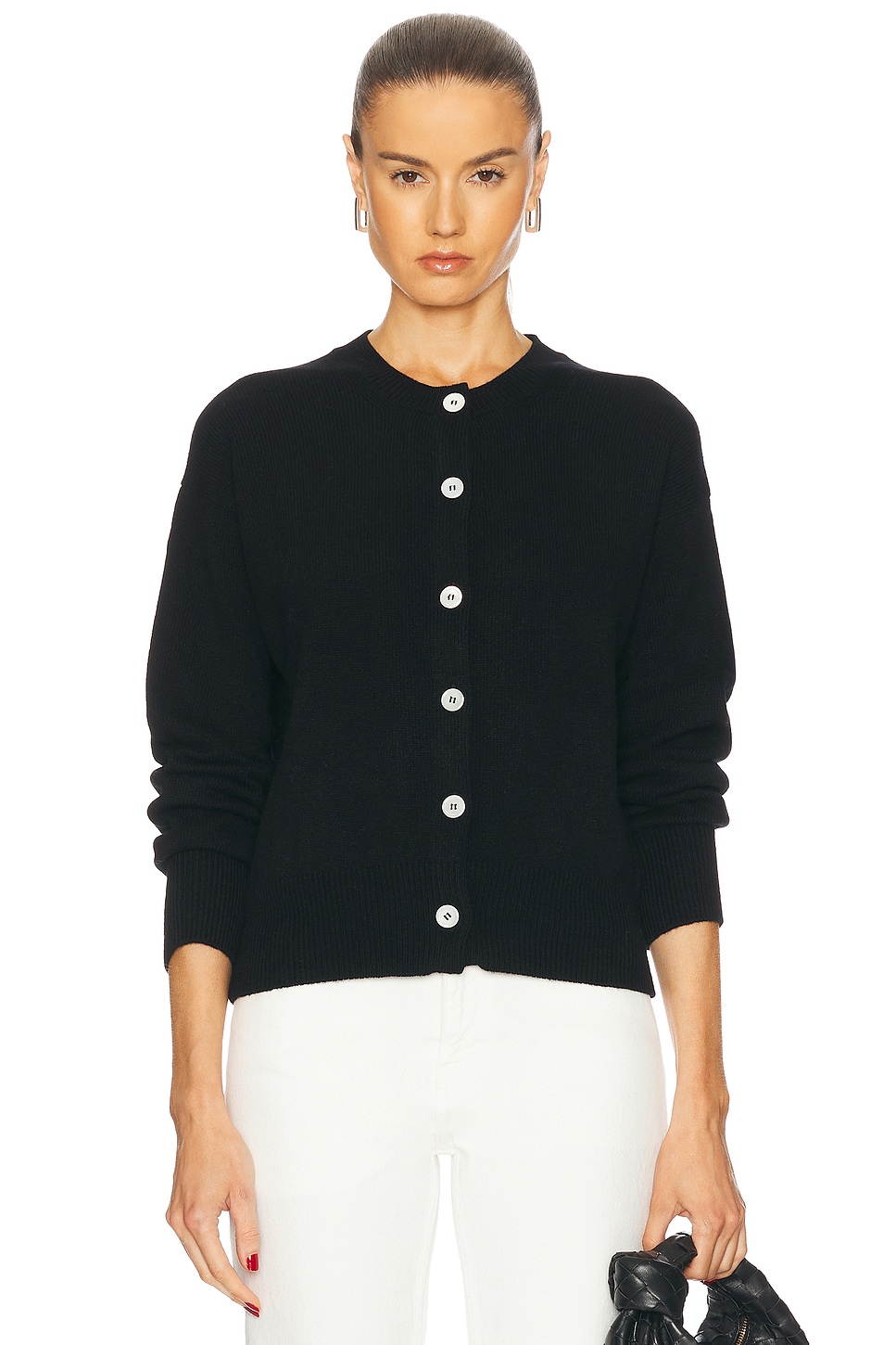 Ada Crewneck Cardigan in Black