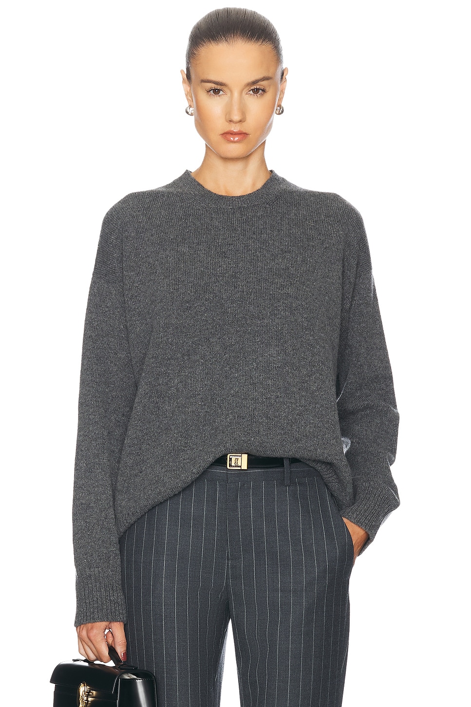 Innes Slouch Crewneck Sweater in Grey