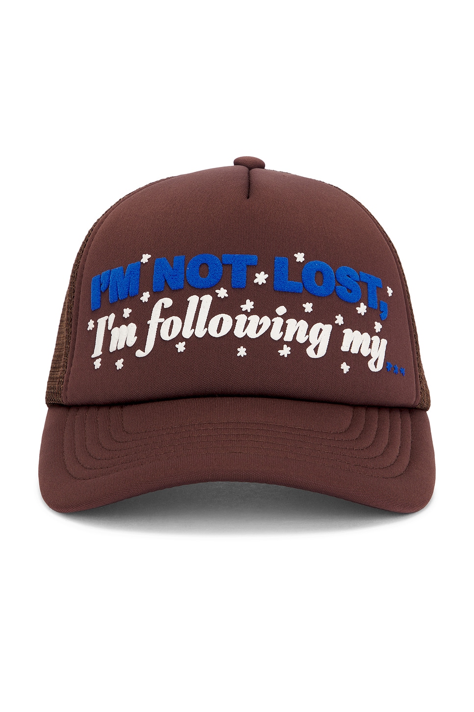 IM Not Lost Trucker Cap in Brown