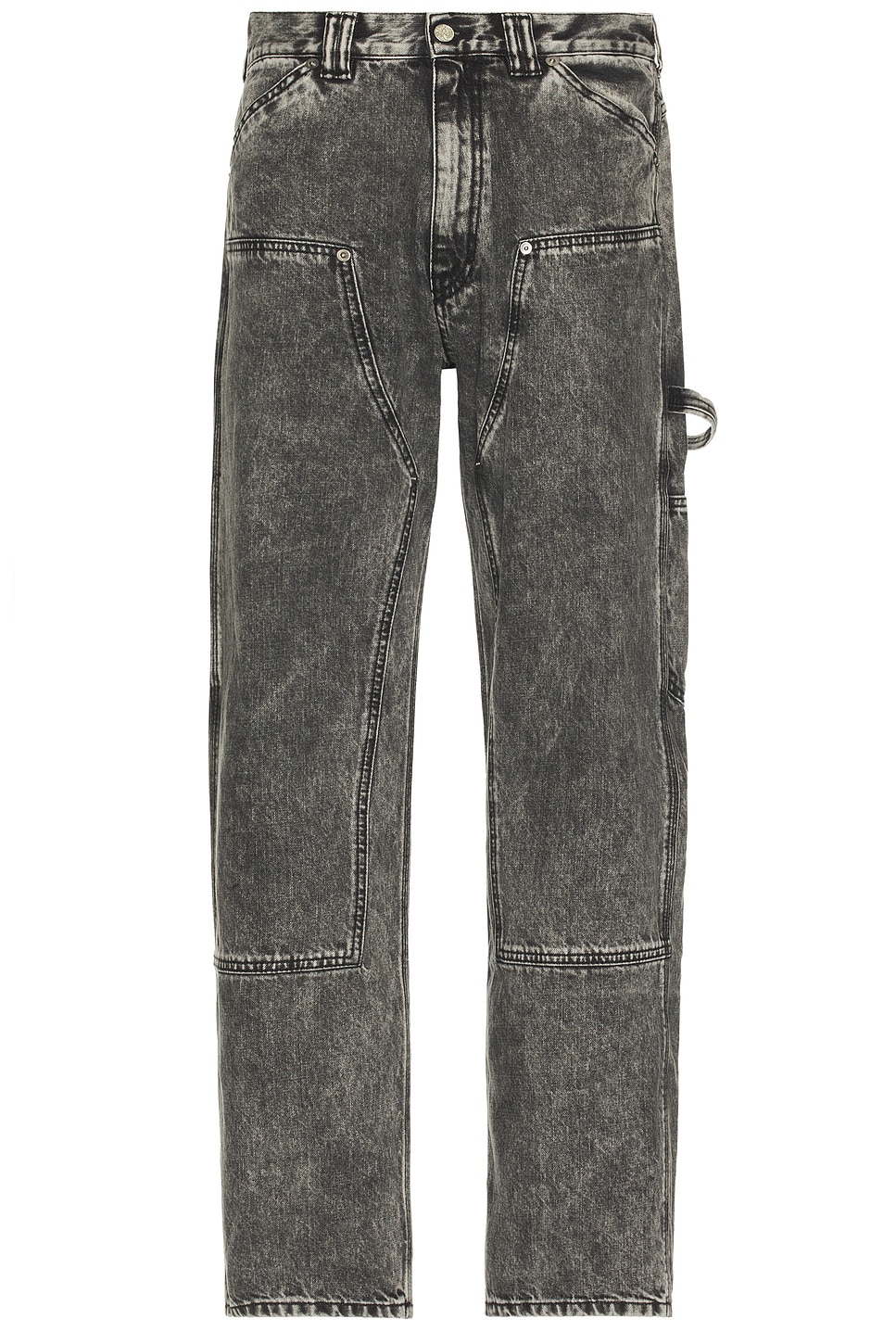 Acid Wash Denim Carpenter Jean in Black