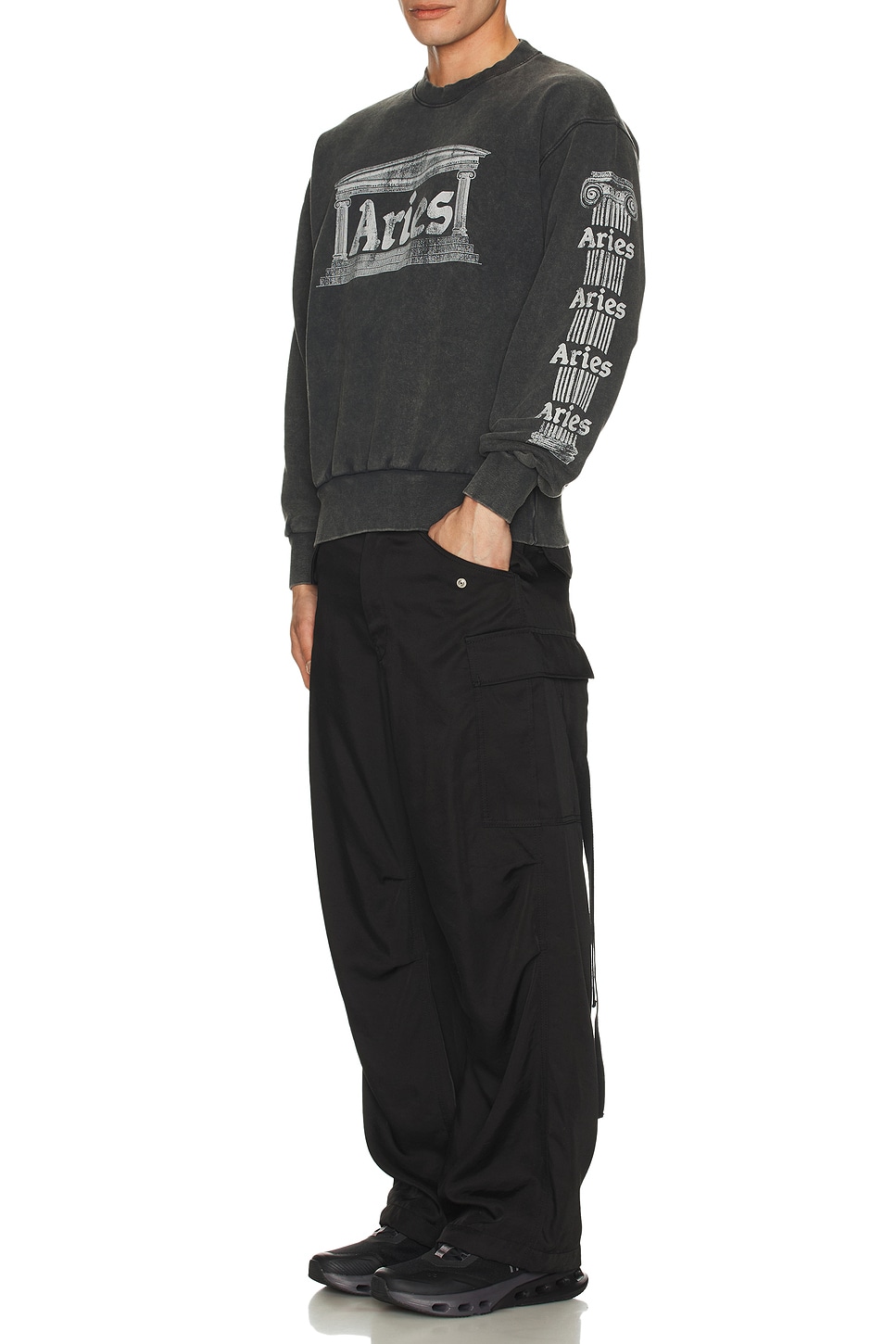 Image 1 of Aries Aged Ancient Column Sweatshirt in Black