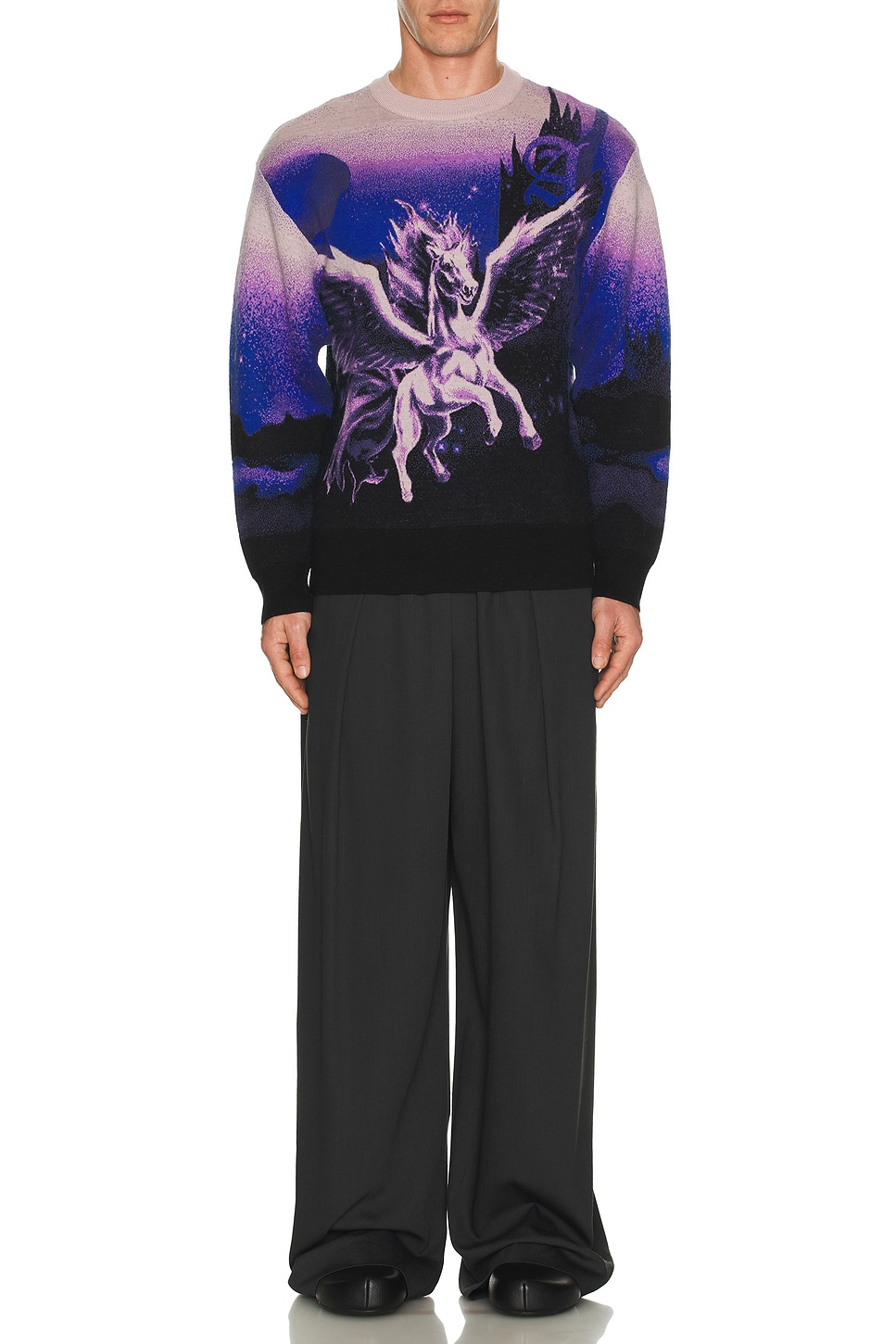 Image 1 of Aries Pegasus Knit Sweater in Purple