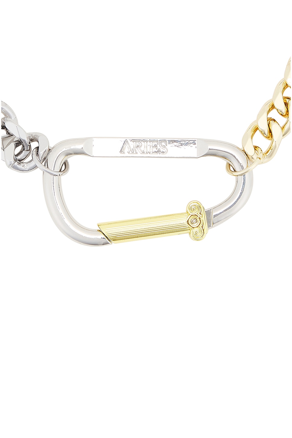 Shop Aries Column Carabiner Silver Necklace