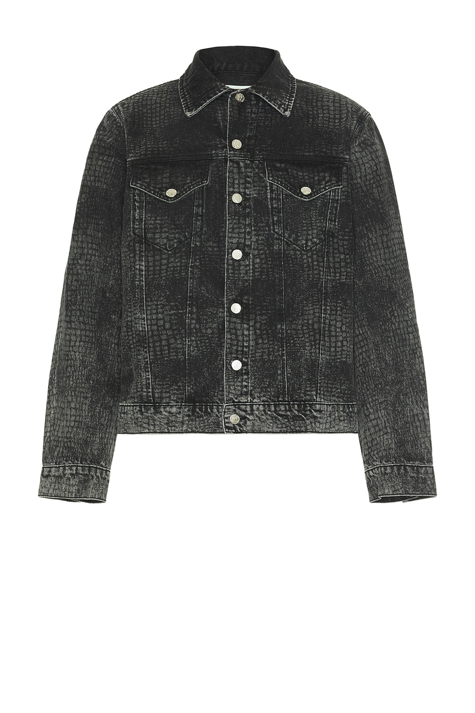 Image 1 of Aries Lasered Croc Trucker Jacket in Black