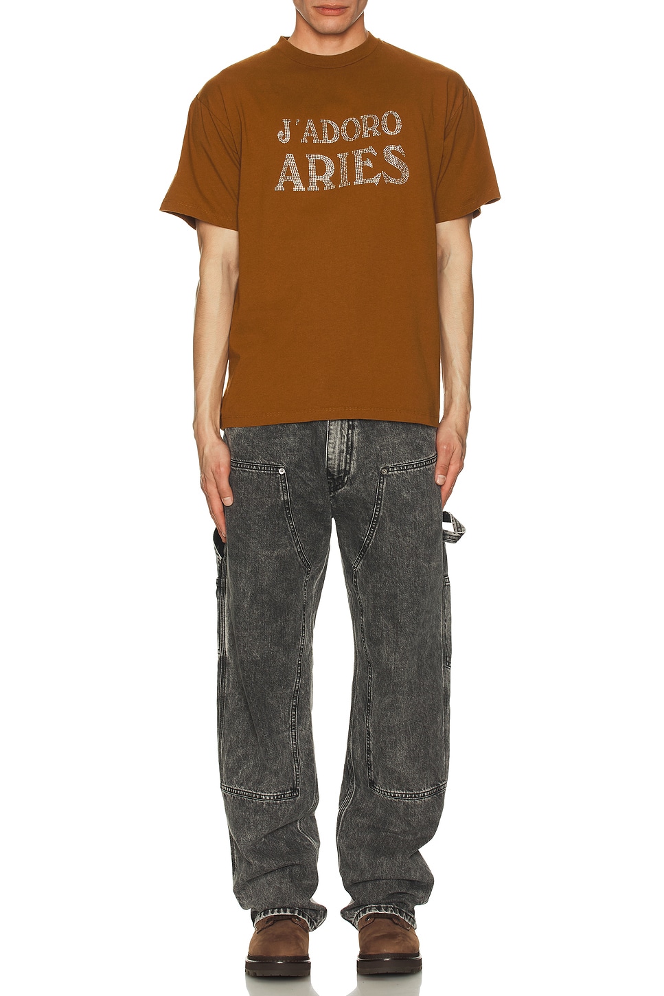 Image 1 of Aries Jadoro Aries Diamante Tee in Brown