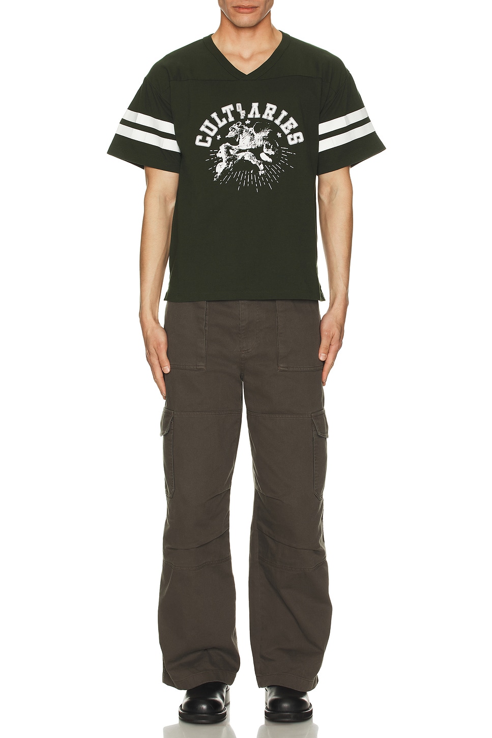 Image 1 of Aries Cult Of Varsity Tee in Forest Green