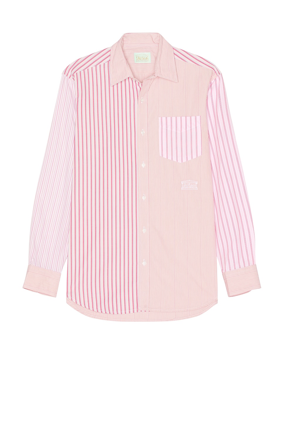 Image 1 of Aries Patchwork Long Sleeve Shirt in Pink