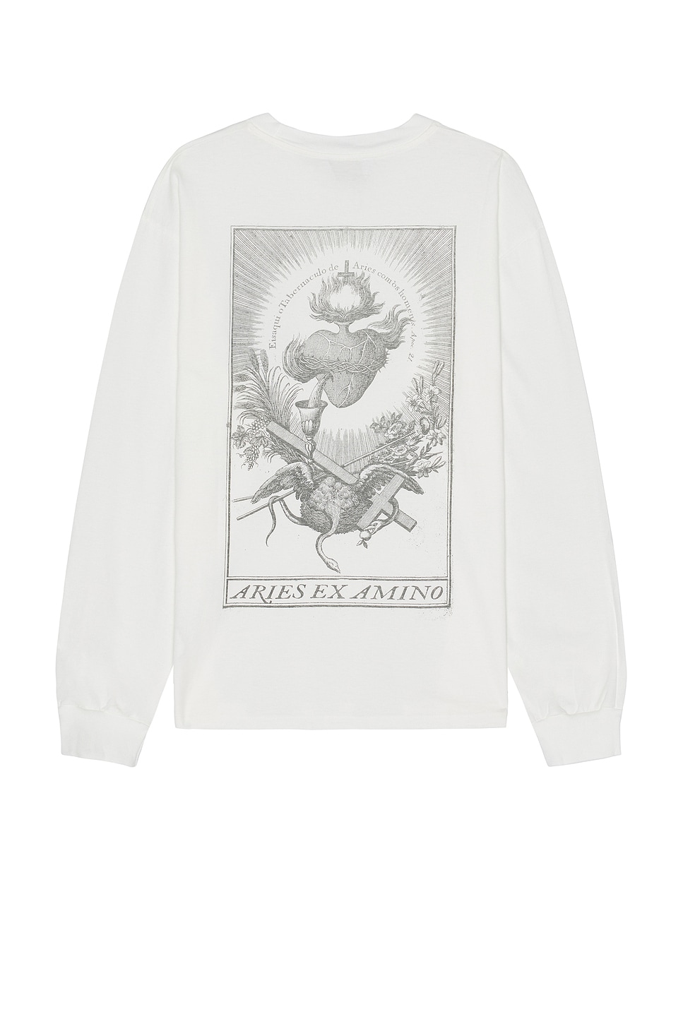 Image 1 of Aries Faded Aries Ex Amino Long Sleeve Tee in Off White