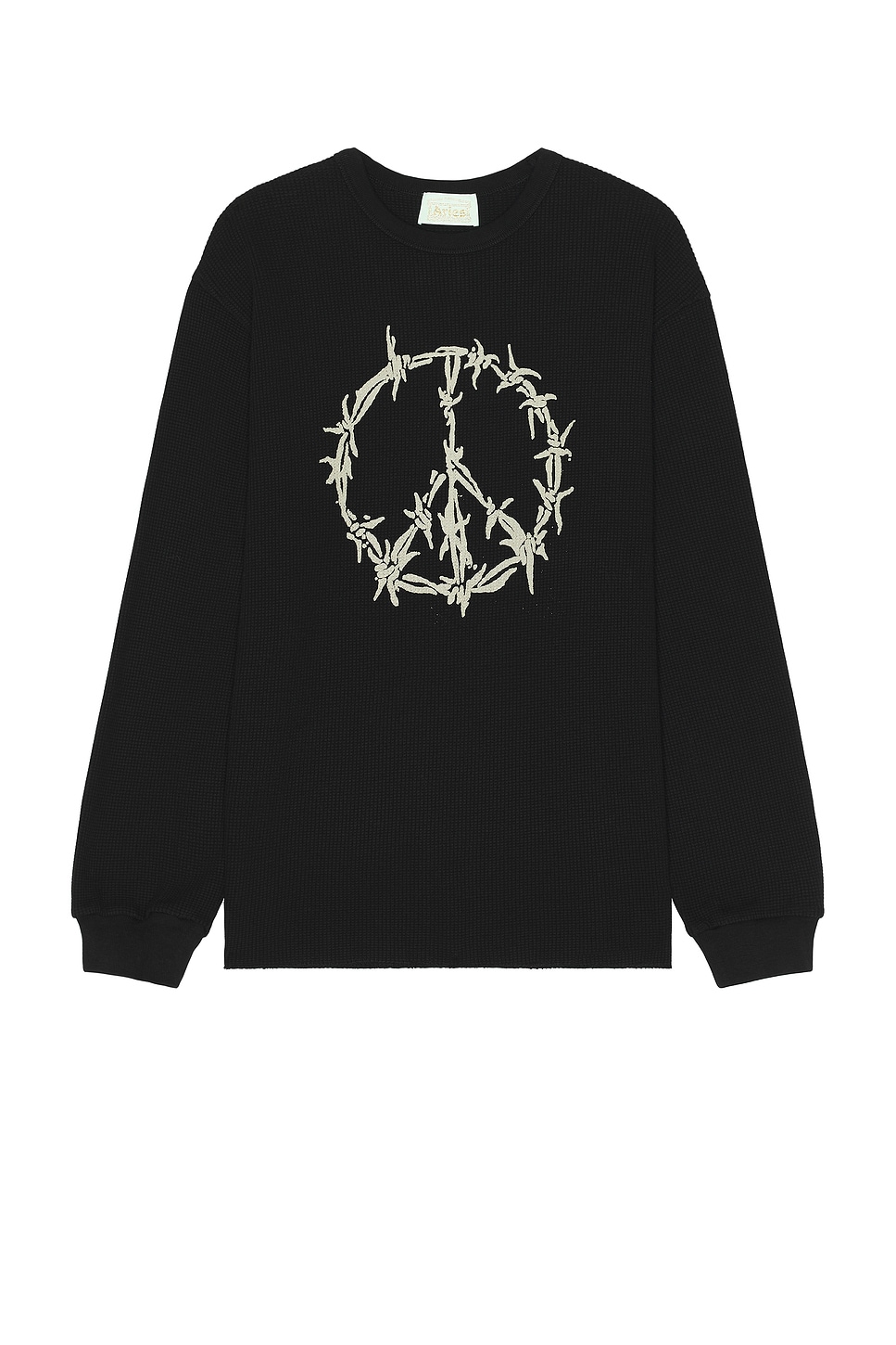 Image 1 of Aries Peace Press Gothic Waffle Long Sleeve Tee in Black