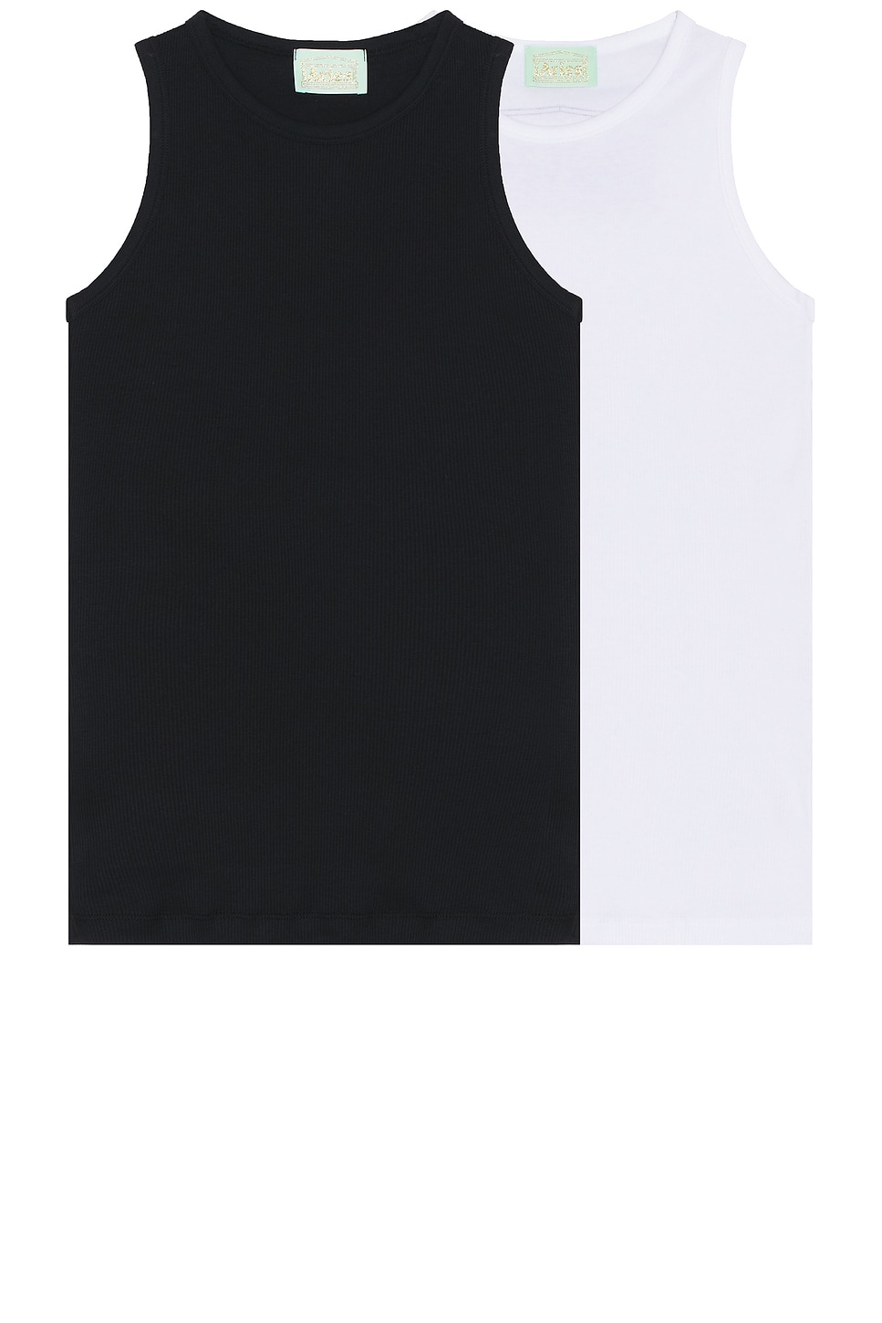 Image 1 of Aries Racer-back Rib Vest Twin Pack in White & Black