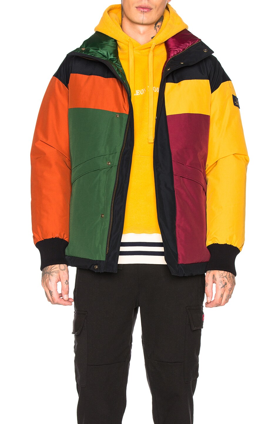 Image 1 of Aime Leon Dore x Woolworth Color Blocked Down Jacket in Multicolor