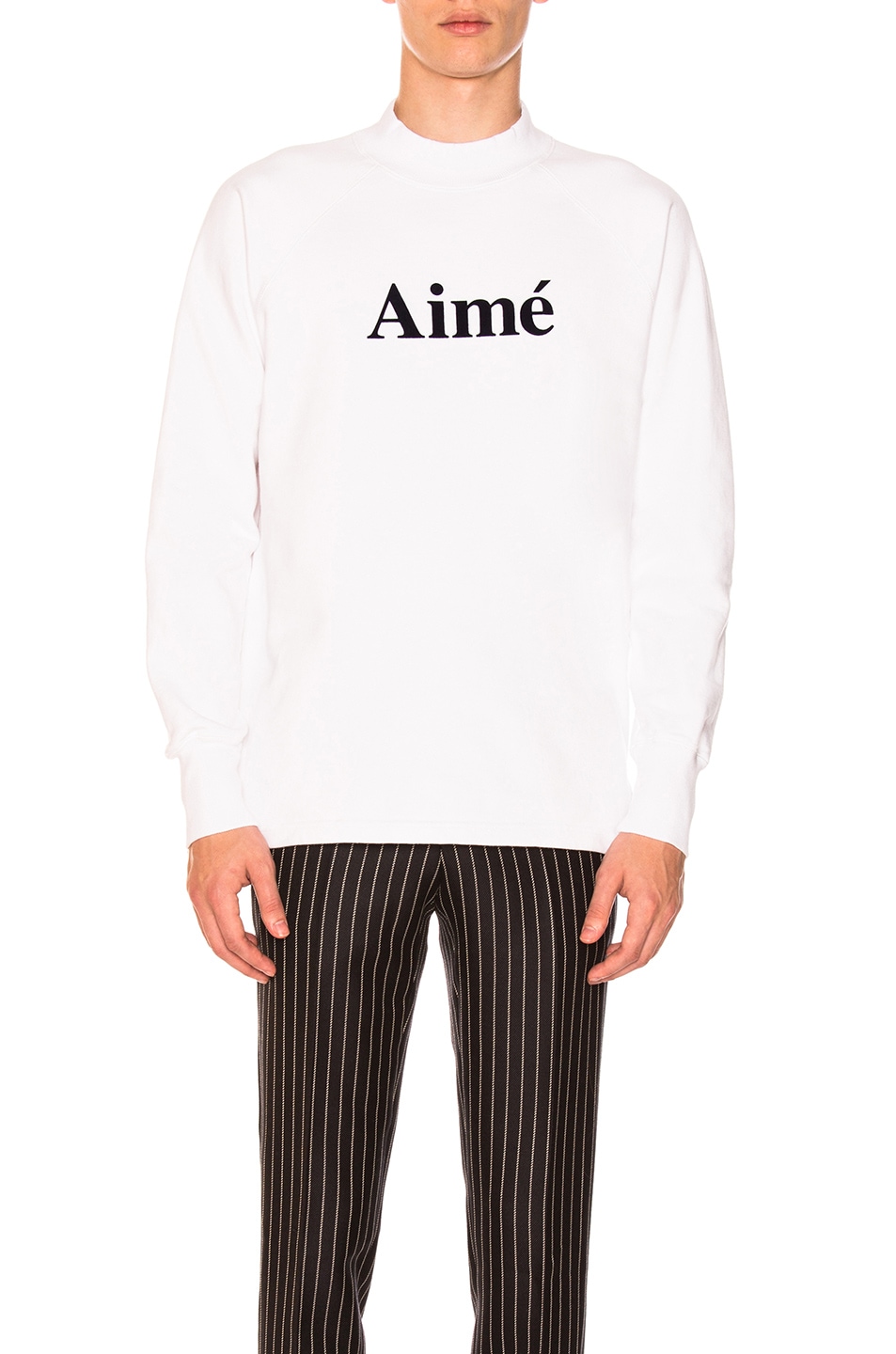 Image 1 of Aime Leon Dore Aime Mockneck Sweatshirt in White