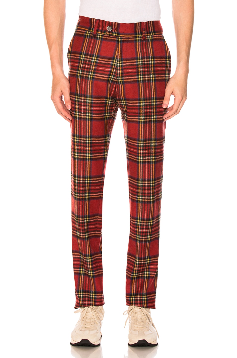 Image 1 of Aime Leon Dore Tartan Flat Front Trousers in Stewart Red