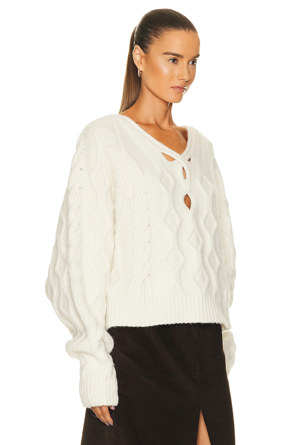Aisling Camps Iceberg Cable Sweater in Ivory | FWRD