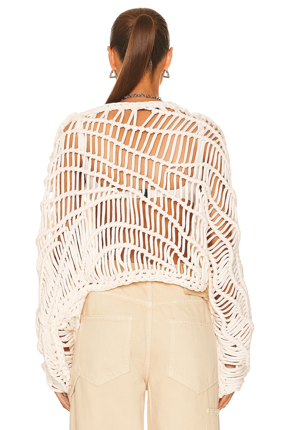 Aisling Camps Ripple Macrame Pullover in Ivory | FWRD