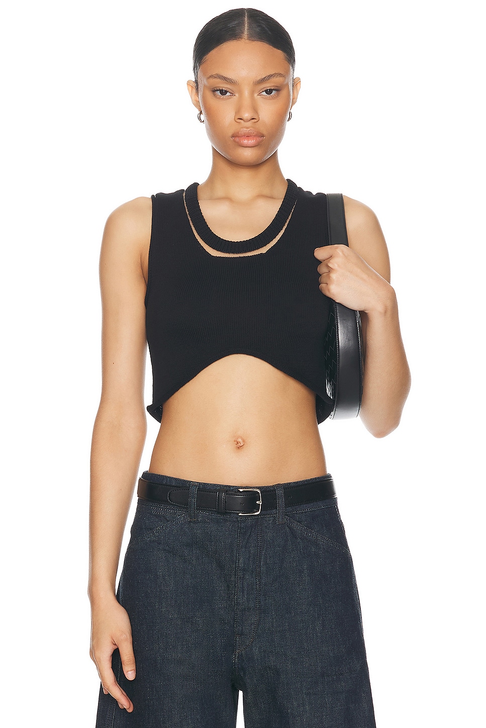 Image 1 of Aisling Camps Cropped Tank Top in Black