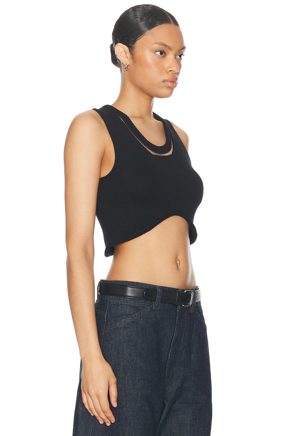 Shop Aisling Camps Cropped Tank Top In Black