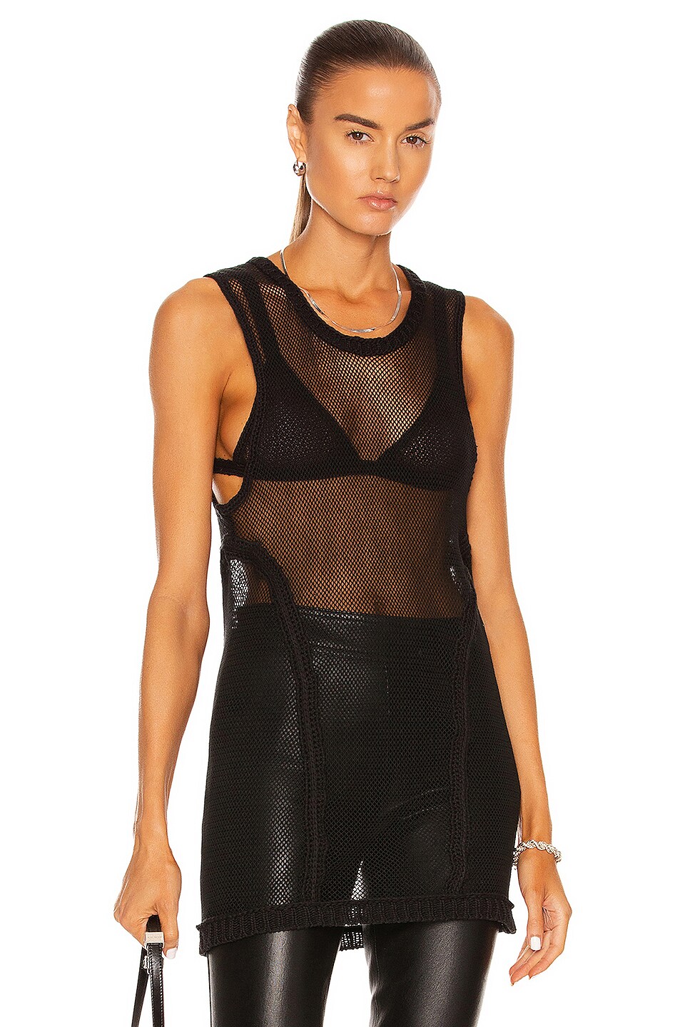Image 1 of Aisling Camps Mesh Tank Top in Black
