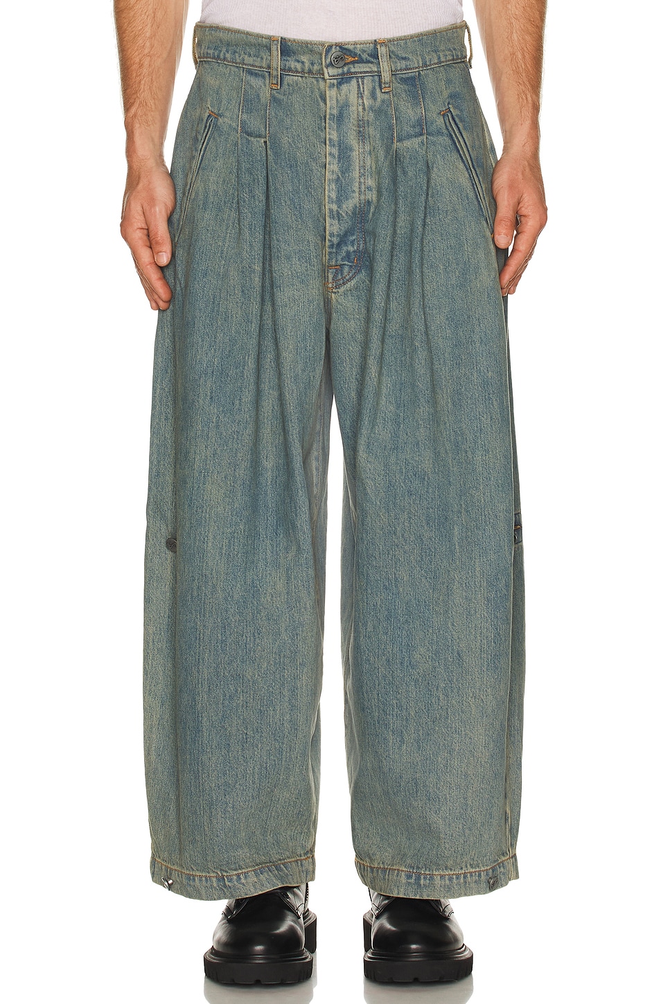 Image 1 of Art Community Washed Indigo Triptych Japanese Denim Pant in Washed Indigo
