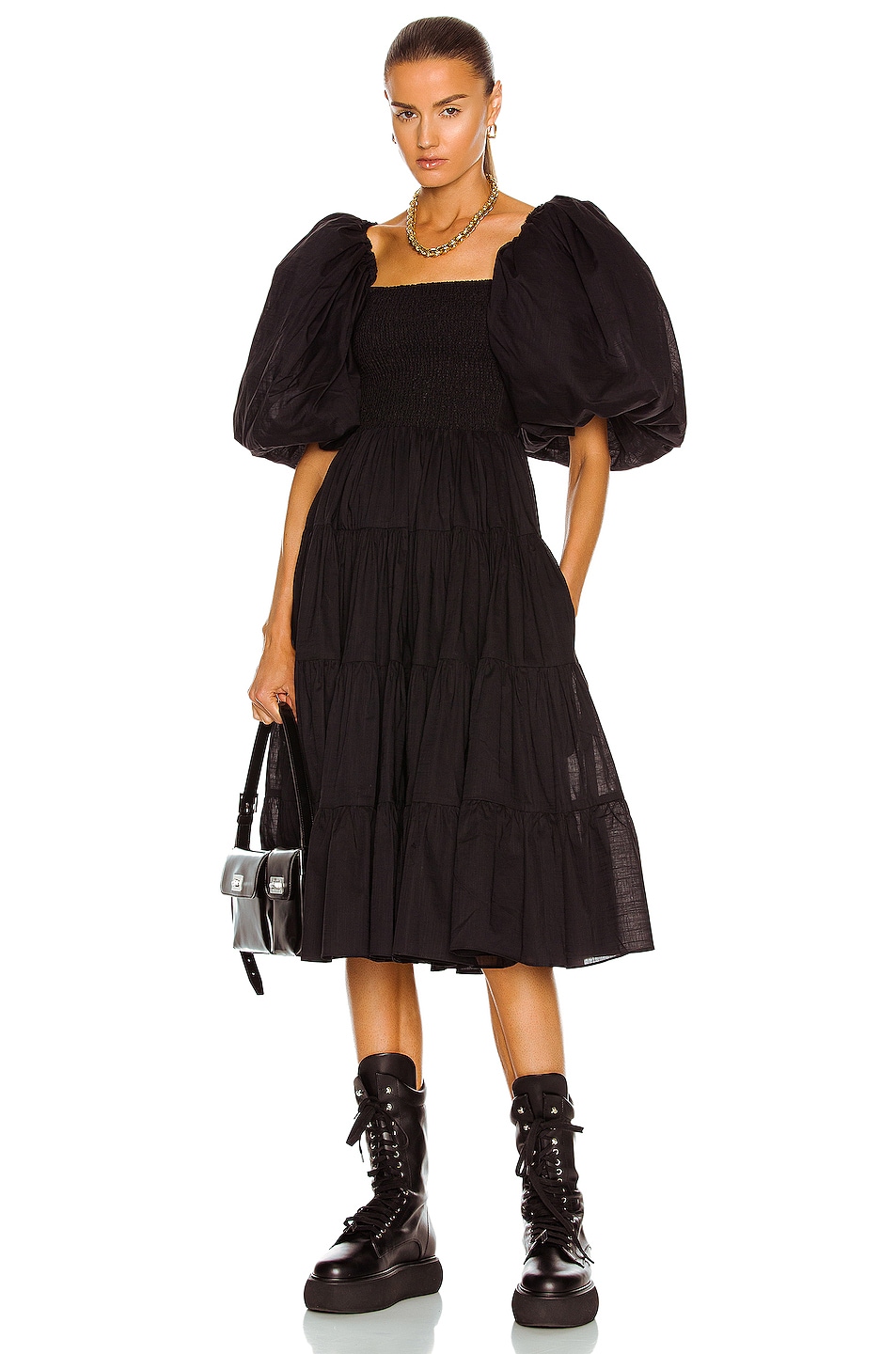 Image 1 of Aje Cherished Midi Dress in Black