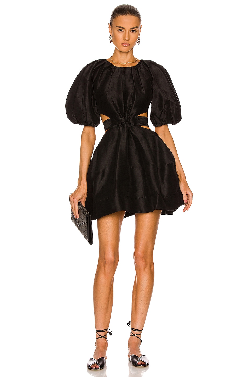 Image 1 of Aje Mimosa Cut Out Cut Out Mini Dress in Onyx
