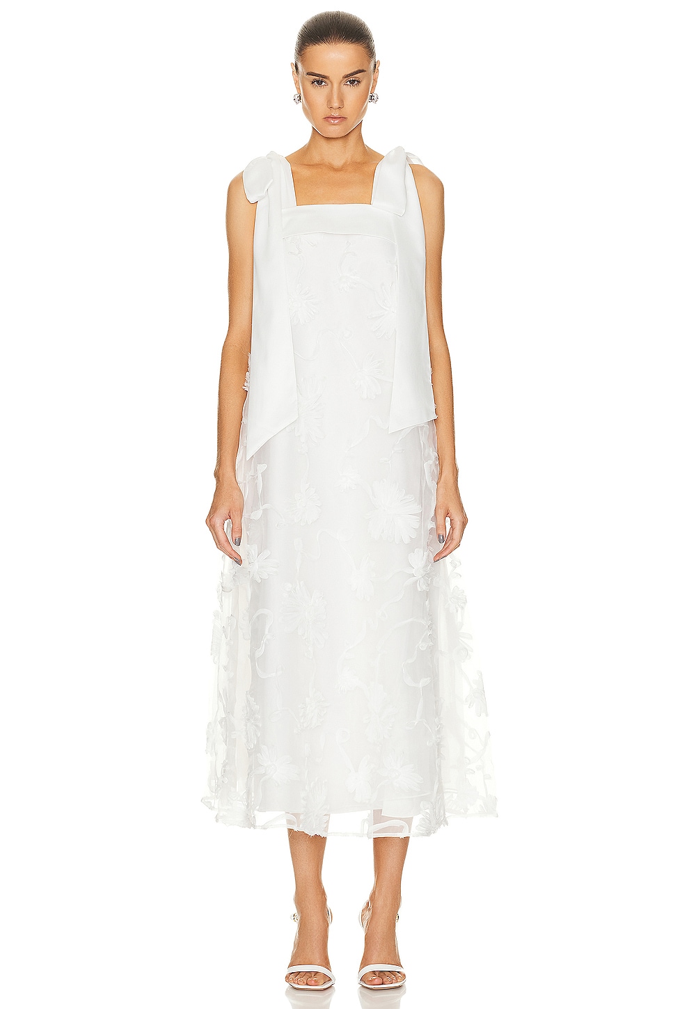 Image 1 of Aje Ursula Midi Dress in Ivory