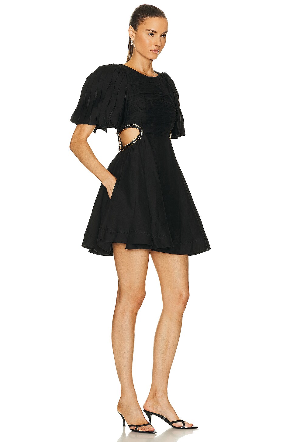 Aje Krystyna Chain Link Mini Dress in Black FWRD