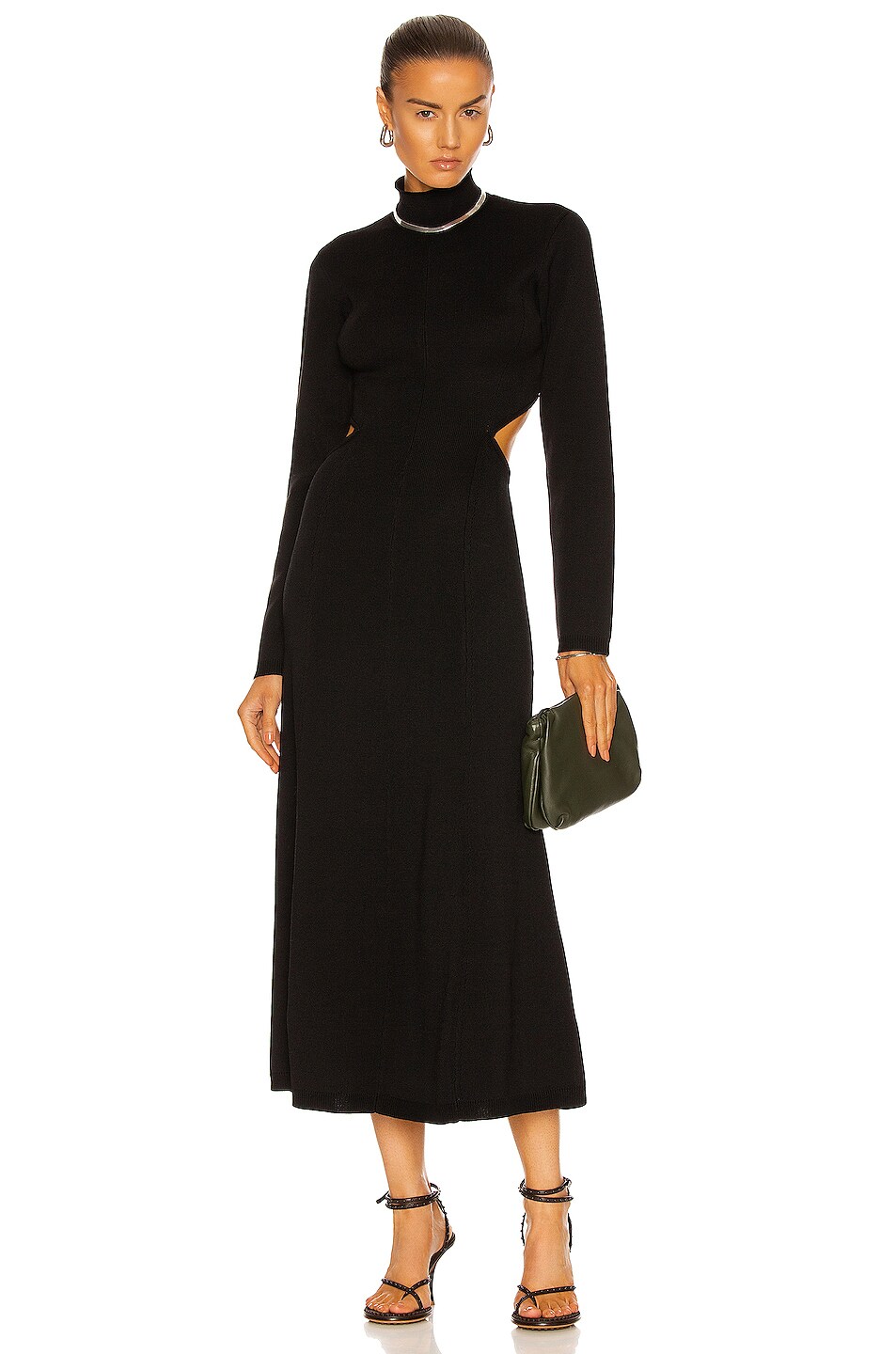 Image 1 of Aje Anika Cut Out Knit Dress in Black