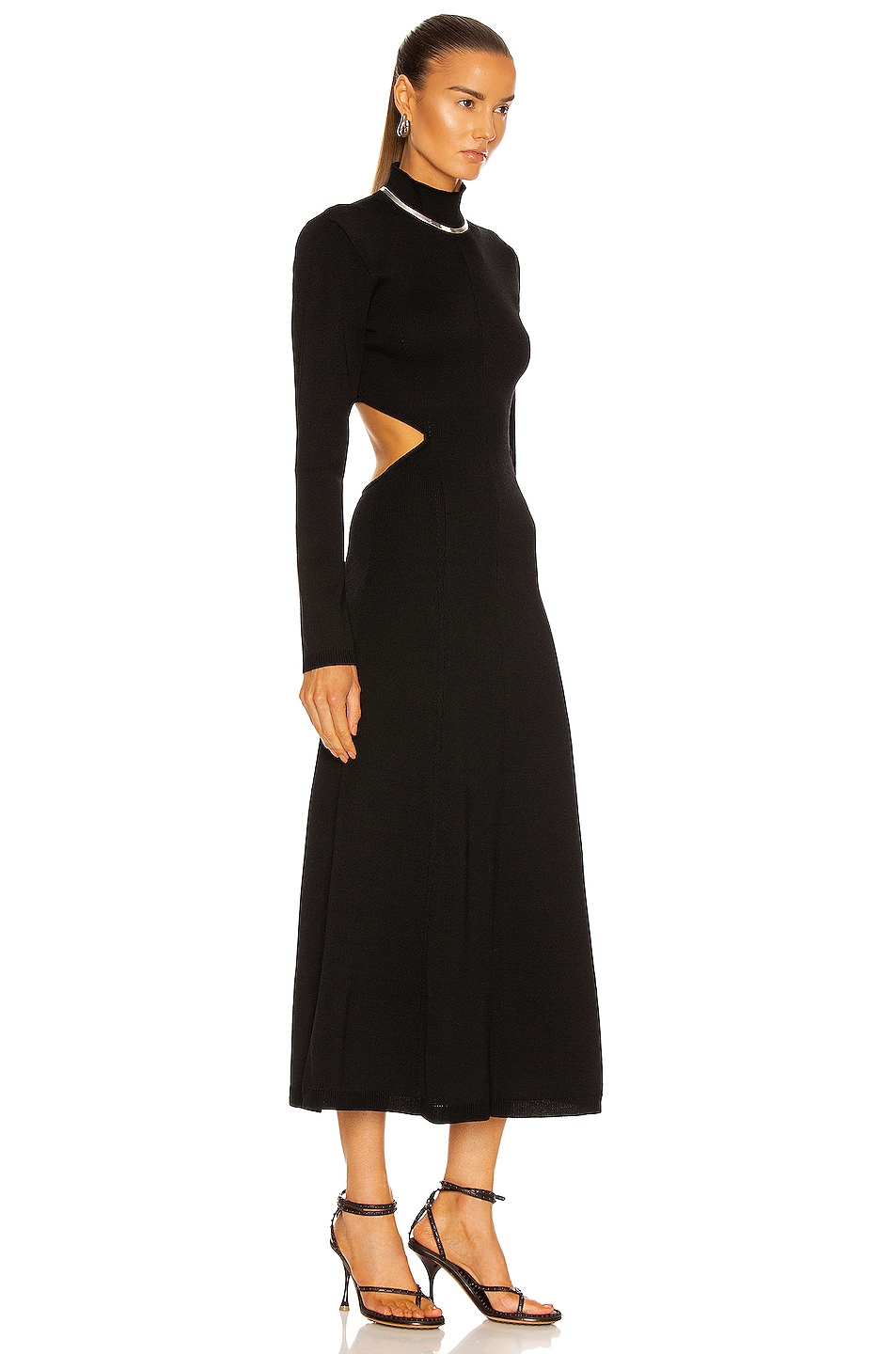 Aje Anika Cut Out Knit Dress in Black | FWRD