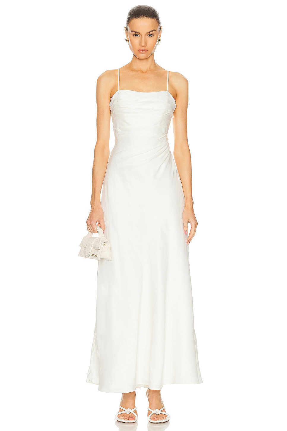 Image 1 of Aje Clarice Draped Maxi Dress in Ivory
