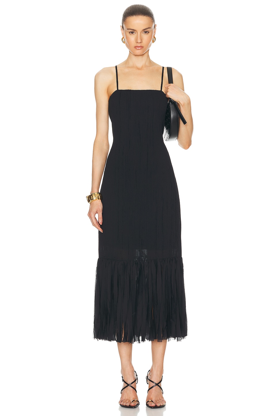 Image 1 of Aje Arris Fringed Maxi Dress in Black