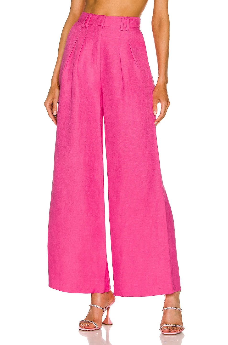Image 1 of Aje Vista Pleat Front Pant in Hot Pink