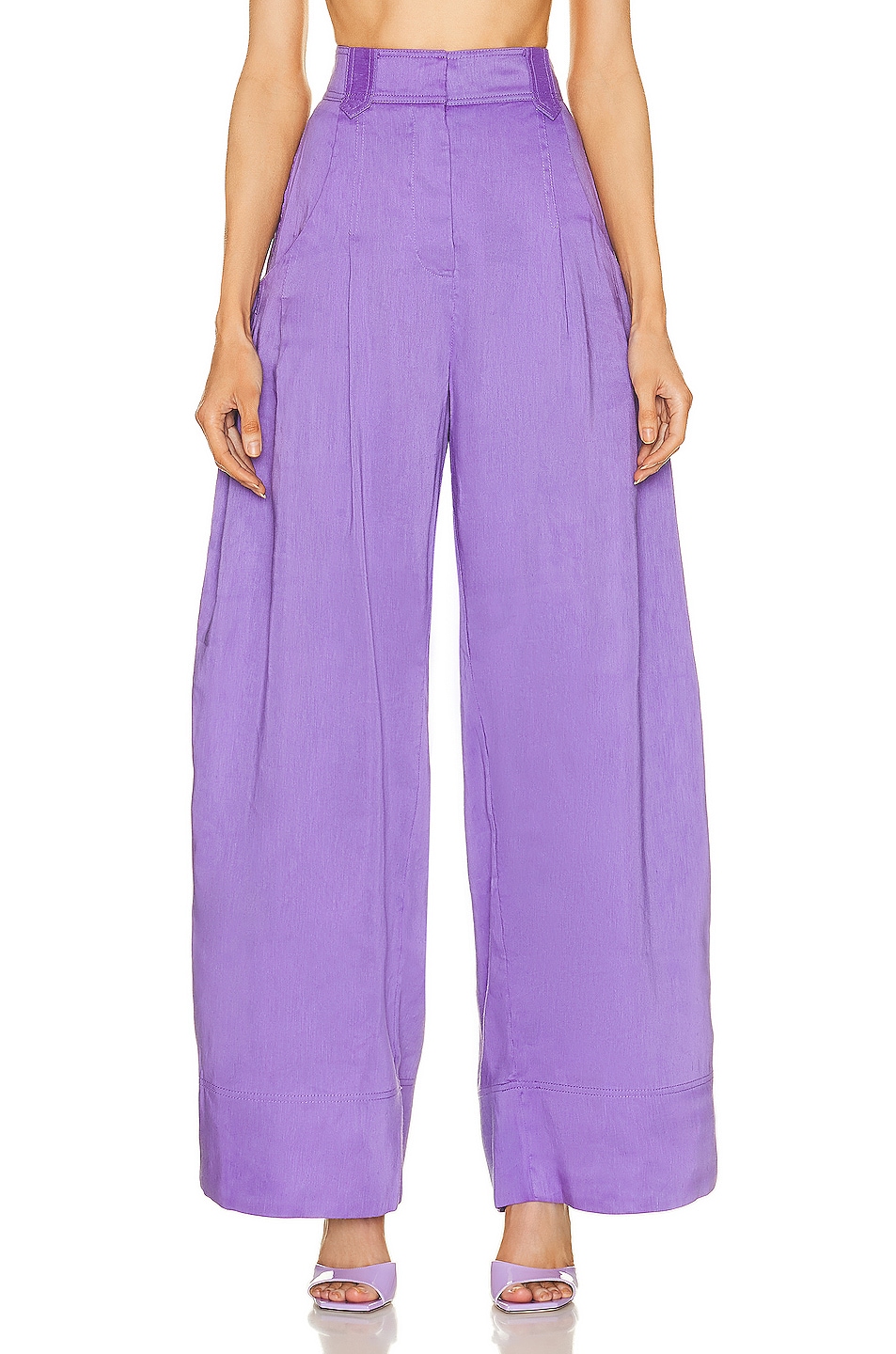Image 1 of Aje Equinox Pleated Wide Leg Pant in DEEP VIOLET