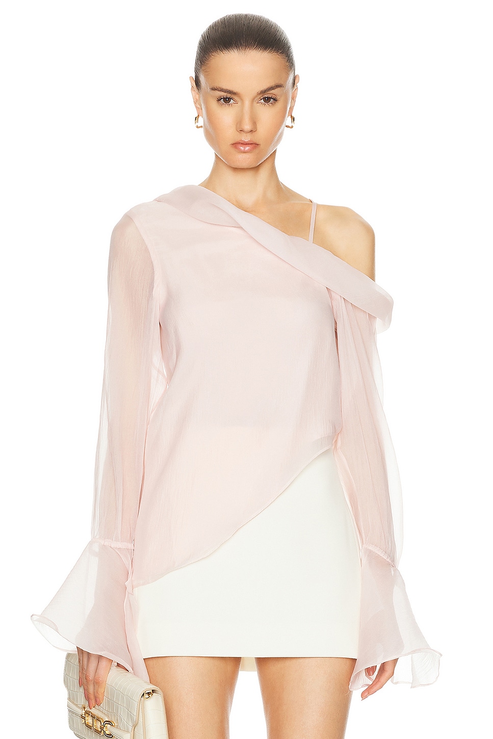 Image 1 of Aje Edith Draped Top in Blush Pink