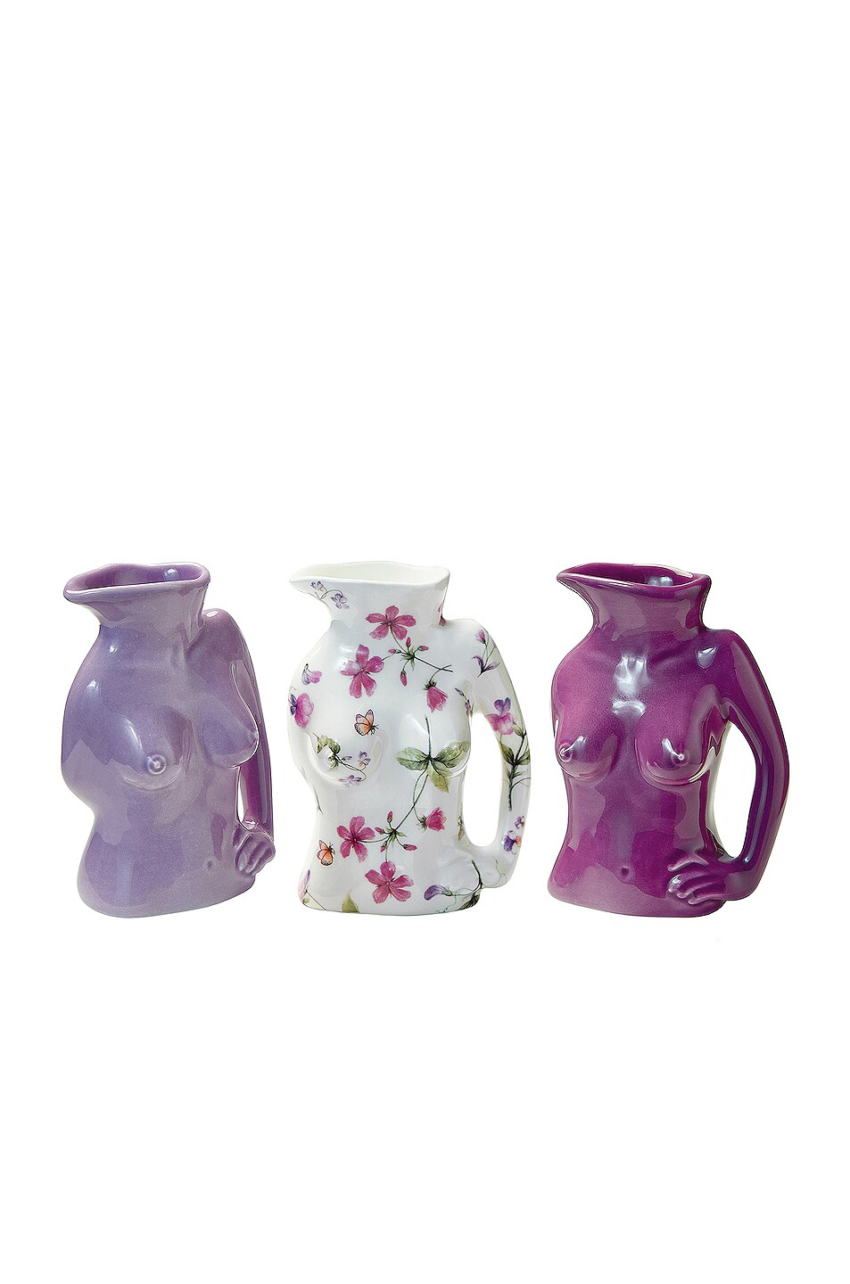 Image 1 of Anissa Kermiche Mini Jugs Jug Trio in Floral, Light Purple, & Purple
