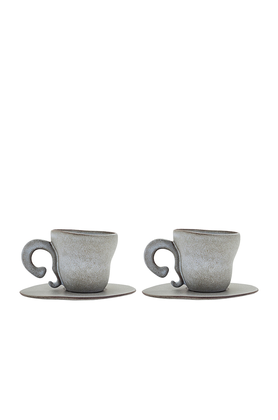 Image 1 of Anissa Kermiche Spill The Tea-cups Espresso Cups Set Of 2 in Freckled Grey Matte
