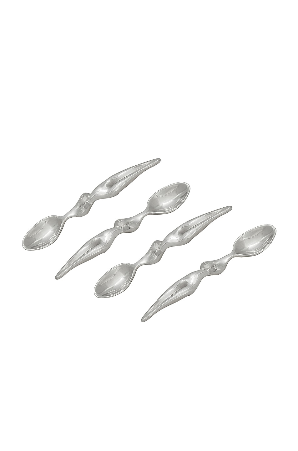 Shop Anissa Kermiche Tea -poon Me Teaspoons Set Of 4 In Stainless Steel