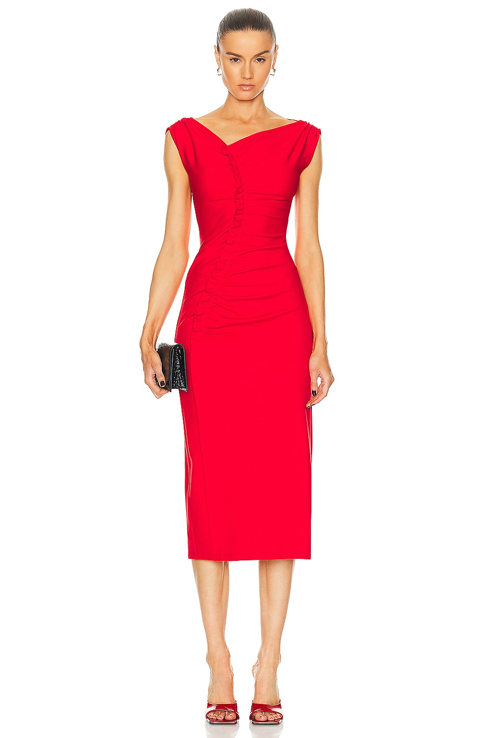 Image 1 of AKNVAS Ivy Stretch Jersey Dress in Red