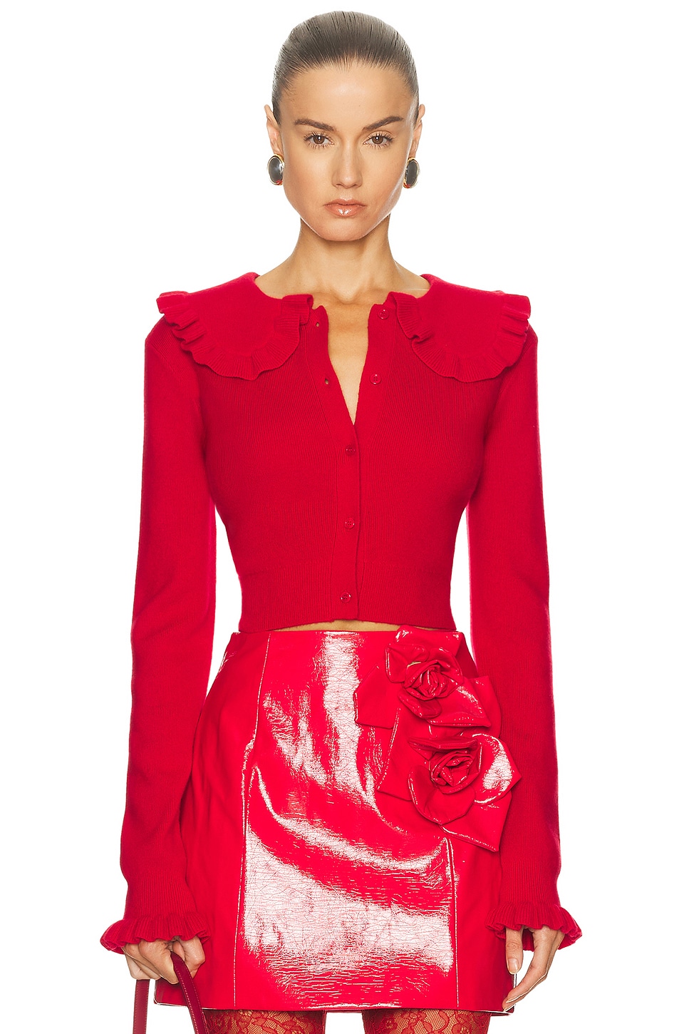 Aknvas Kamomilla Cashmere Blend Cardigan In Red