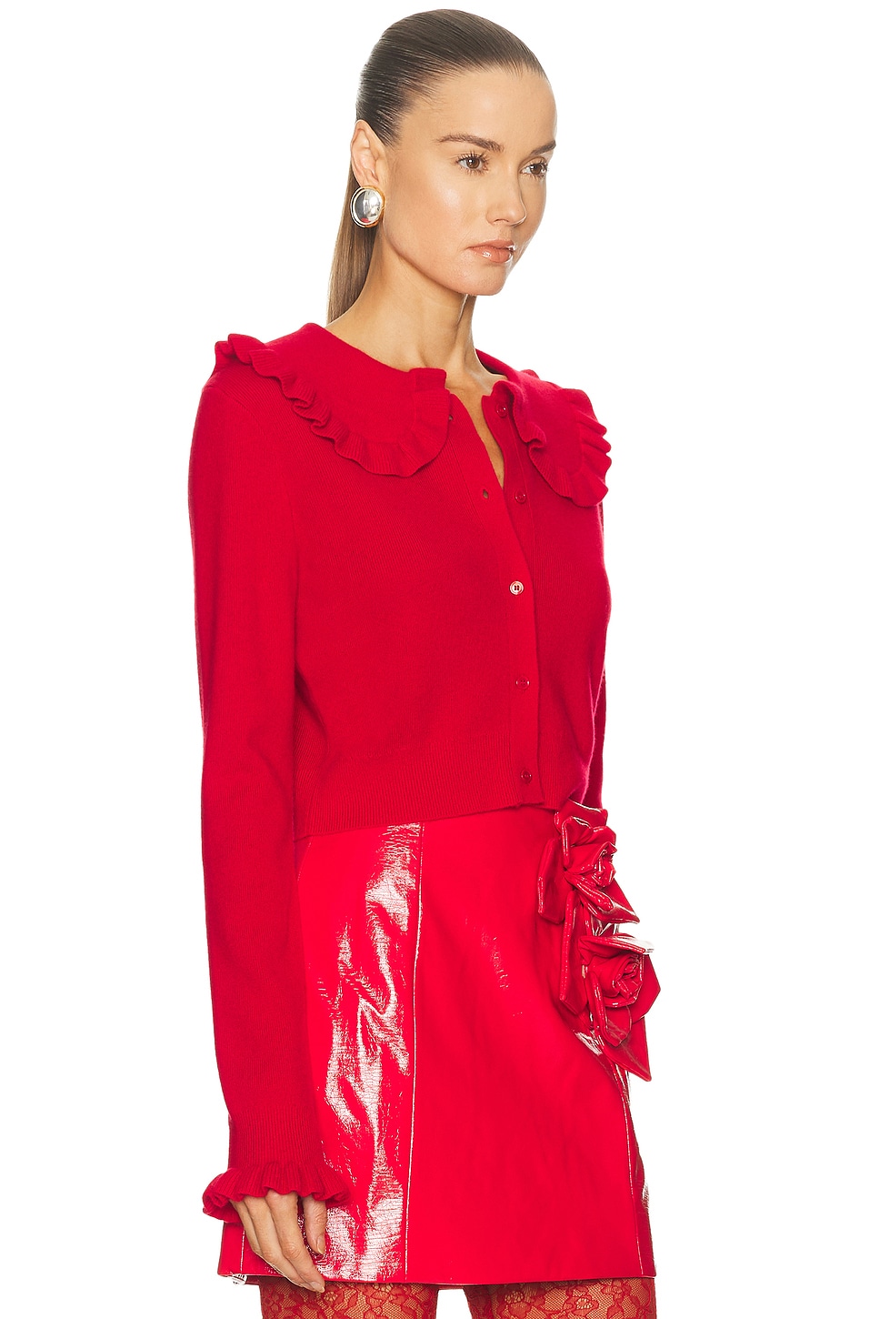 Aknvas Kamomilla Cashmere Blend Cardigan In Red