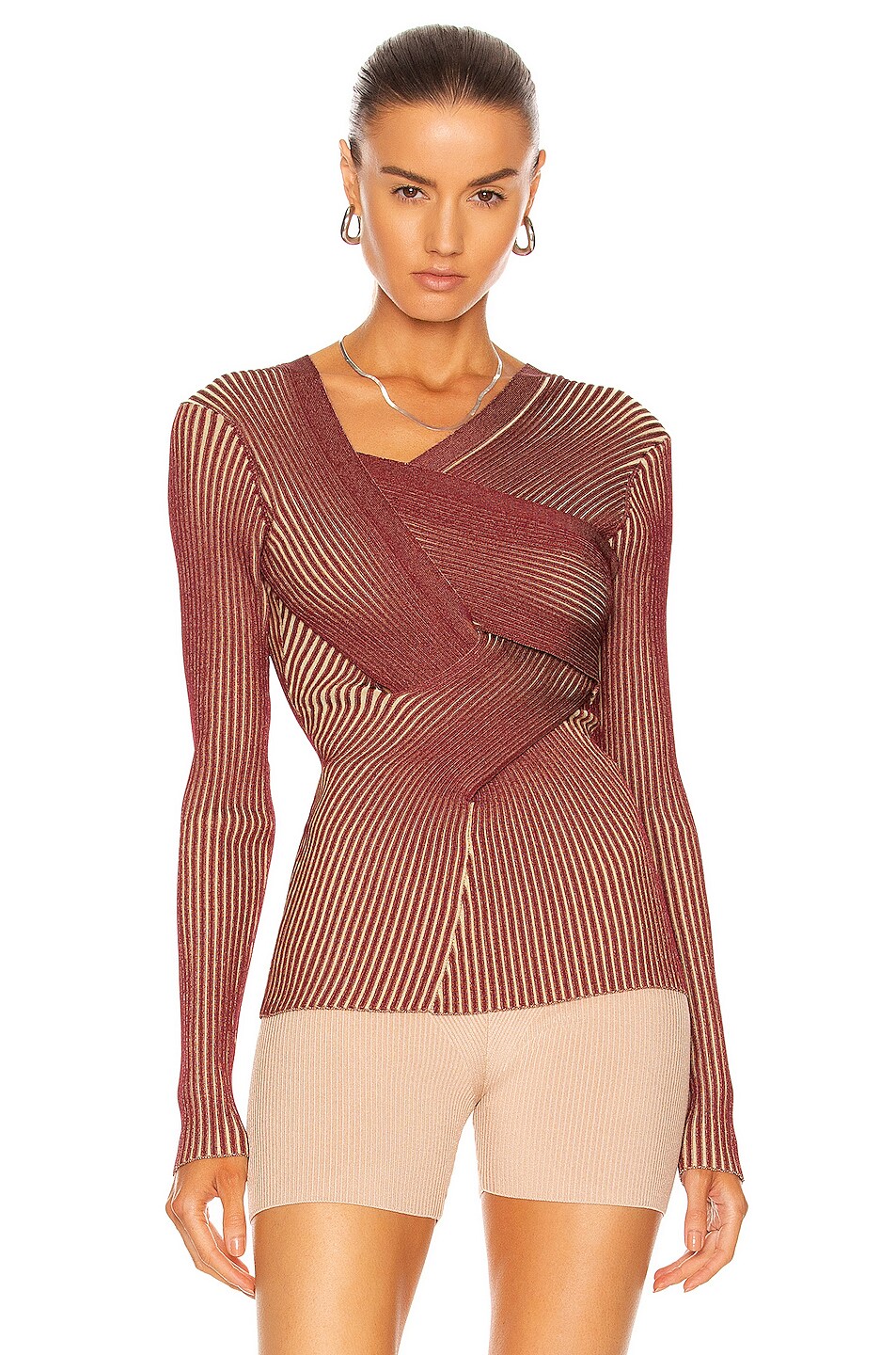 Image 1 of AKNVAS Bling Knit Top in Wine