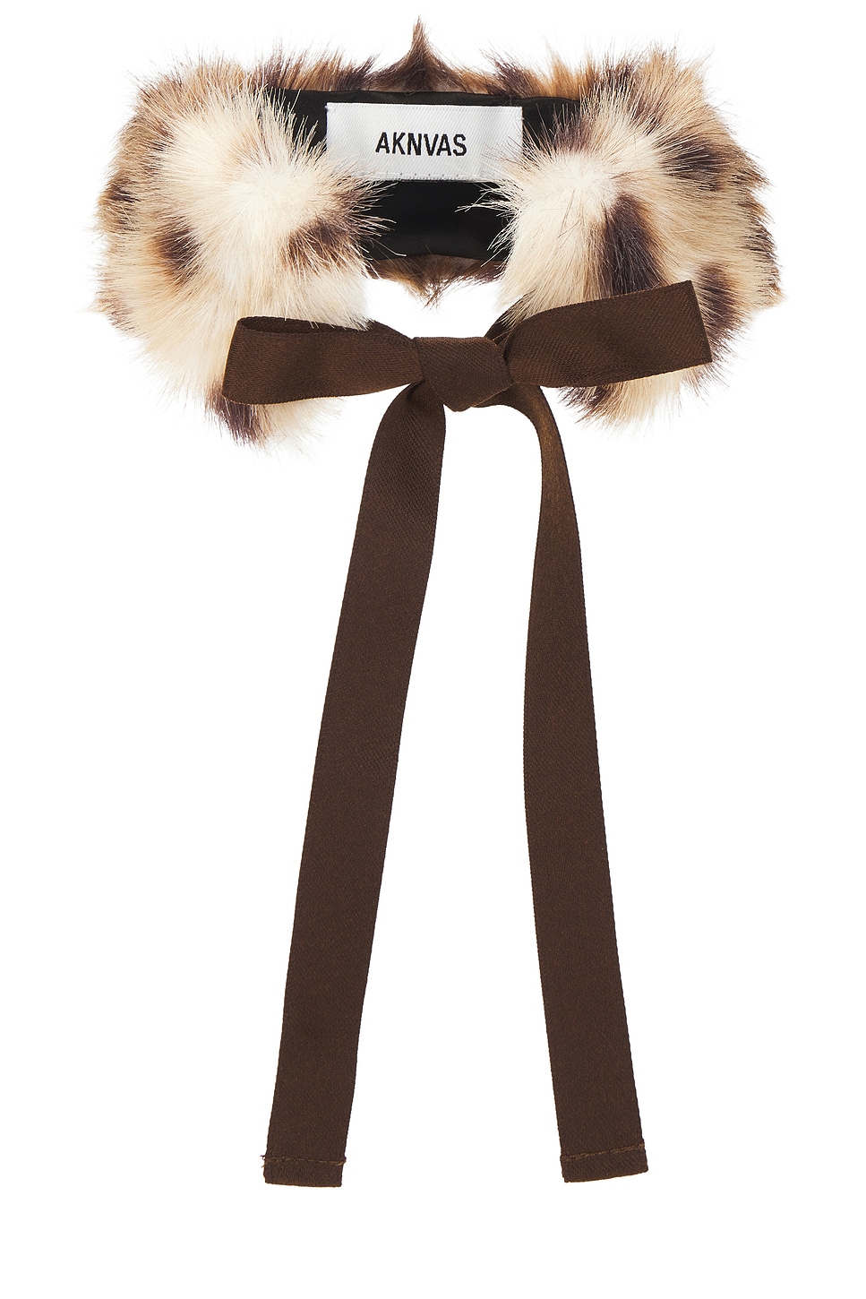 Aknvas Faux Fur Small Choker In Brown