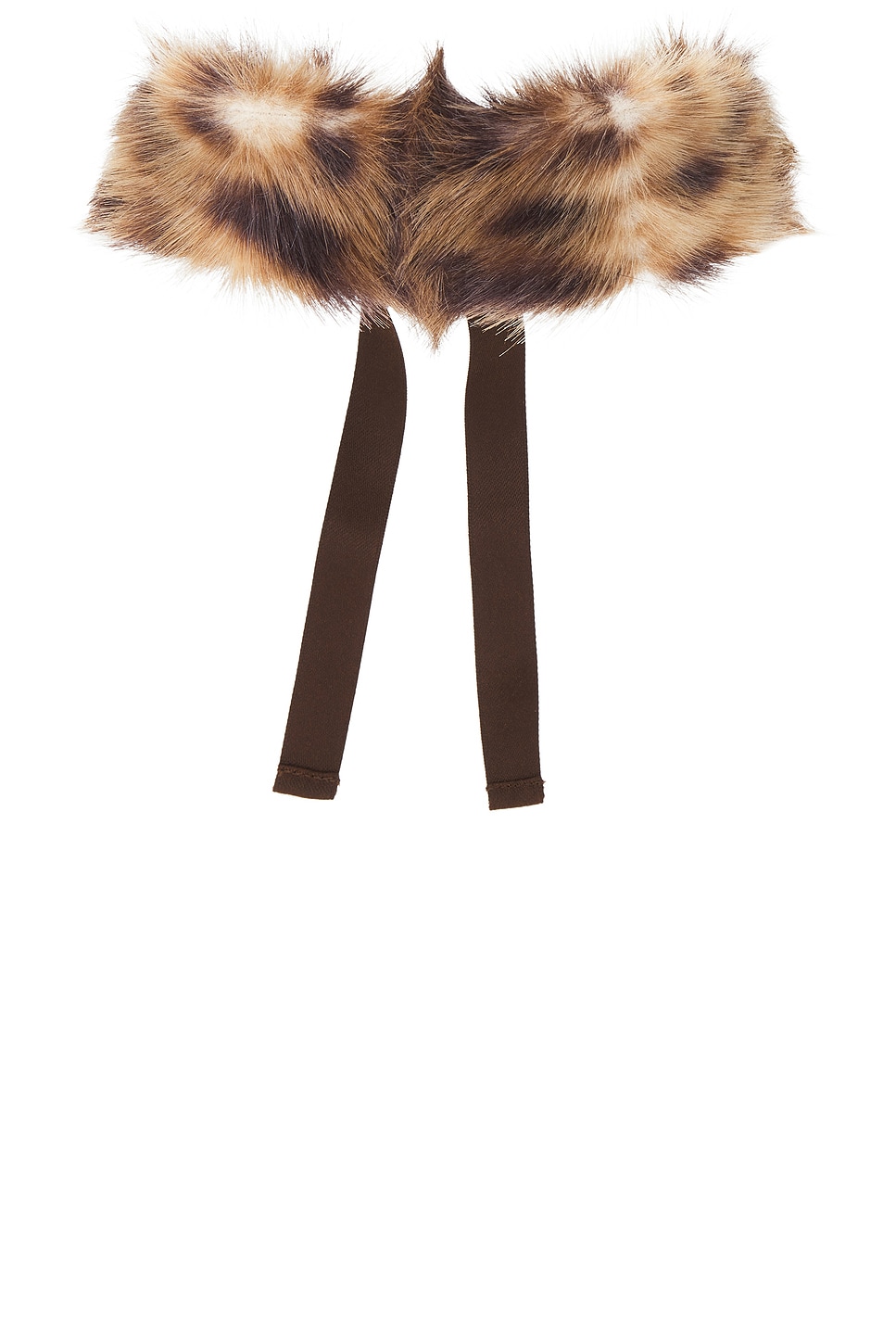 Aknvas Faux Fur Small Choker In Brown