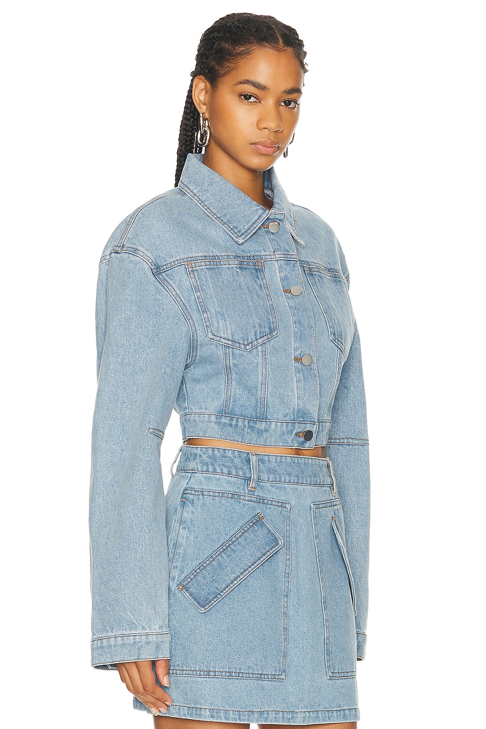 Shop Aknvas Cropped Mercer Jacket In Sky