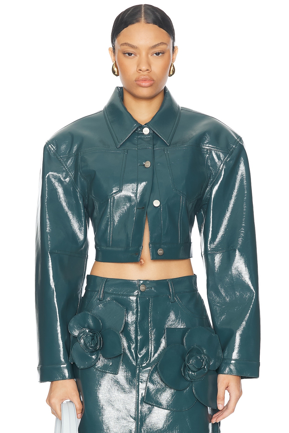 Shop Aknvas Cropped Mercer Jacket In Sarcelle