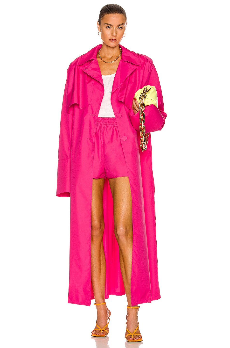 Image 1 of AKNVAS Demi Coat in Hot Pink