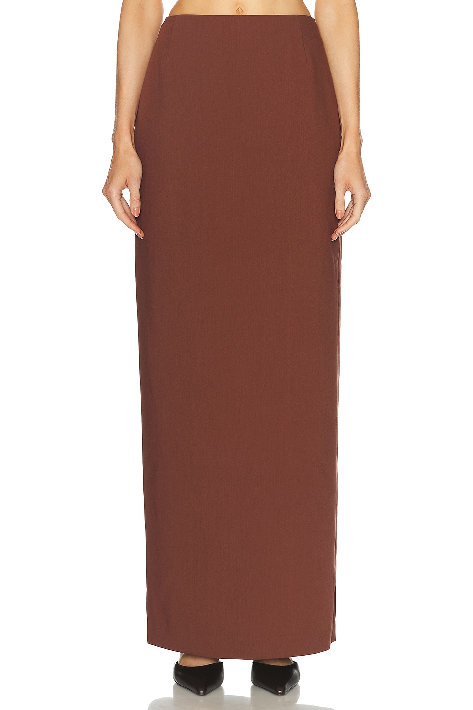 Image 1 of AKNVAS for FWRD Lucretia Skirt in Brown