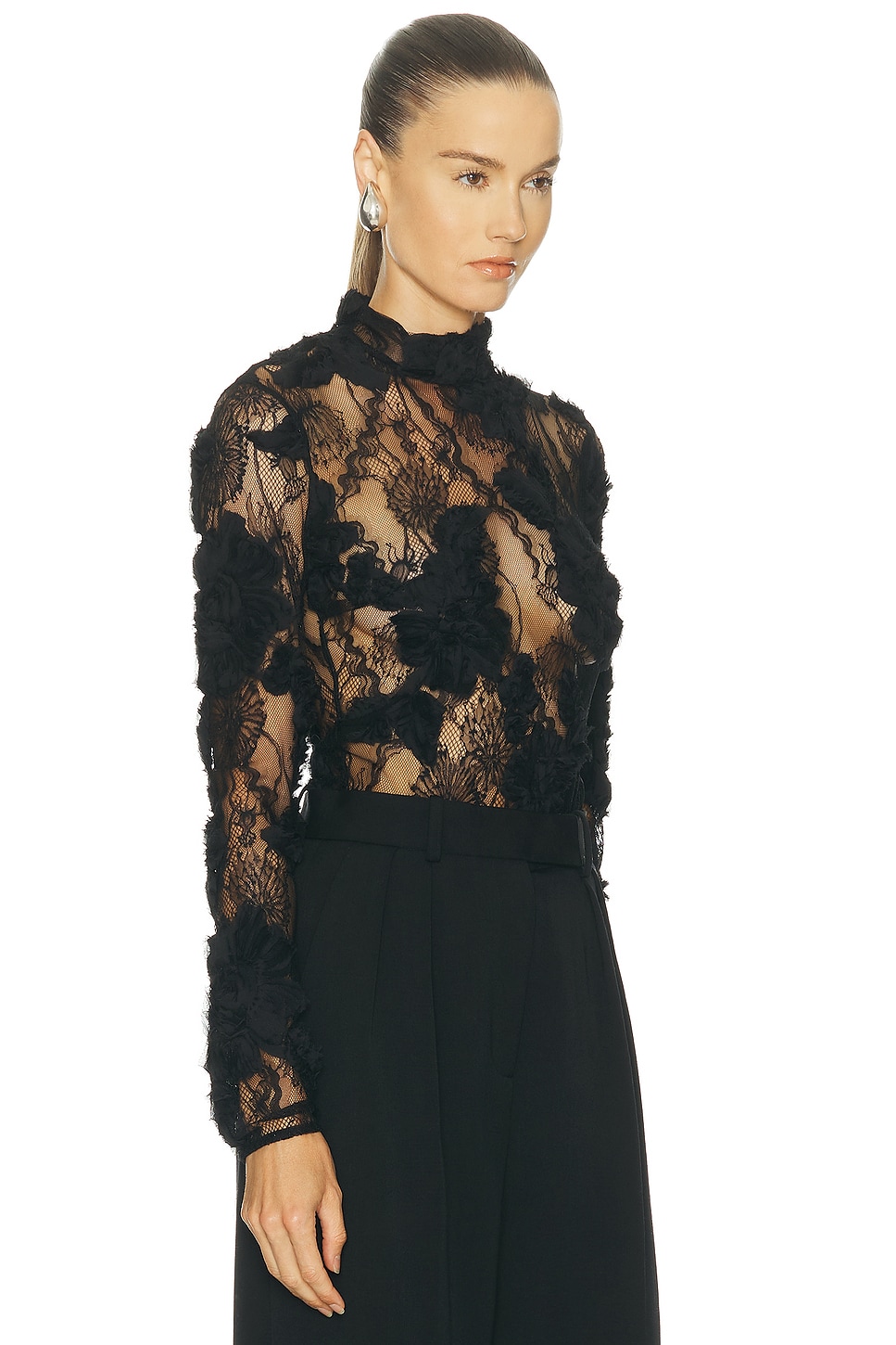 Aknvas Freja Lace Top In Black