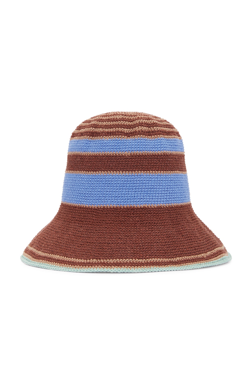 Shop Akoia Swim Garis Hat In Brown & Blue